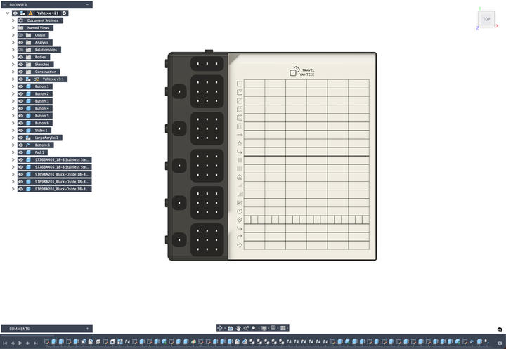 CAD rendering of the aluminum case with inlaid acrylic diffusers.